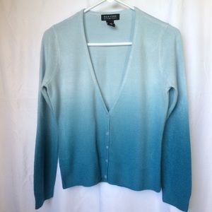 New York & Company blue ombre cardigan small